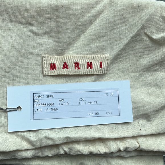 Marni - Sabot Shoe - White with Silver Studs - Kitten Heel - Picture 5 of 7